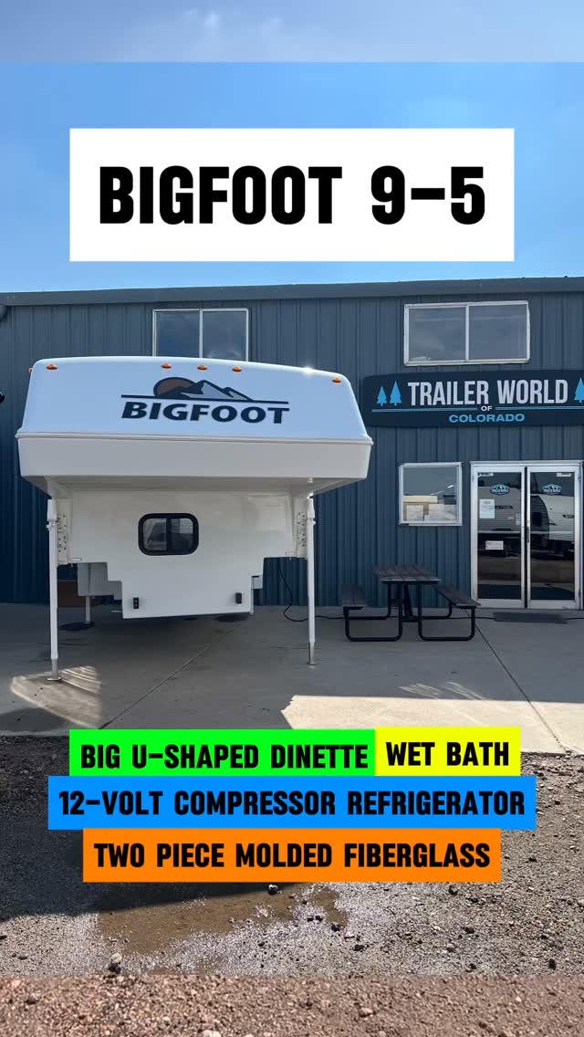 When we visited @trailerworldofcolorado, there was a @bigfoot_rv 9-5 on the lot. It is a h…